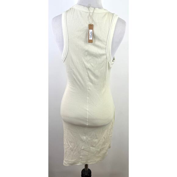 Skims Cotton RibTank Sleeveless Bodycon Bone Off White Dress Size Large NWT - Picture 4 of 6